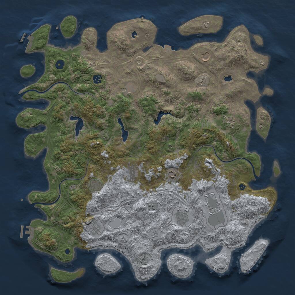 Rust Map: Procedural Map, Size: 4800, Seed: 23052004, 17 Monuments