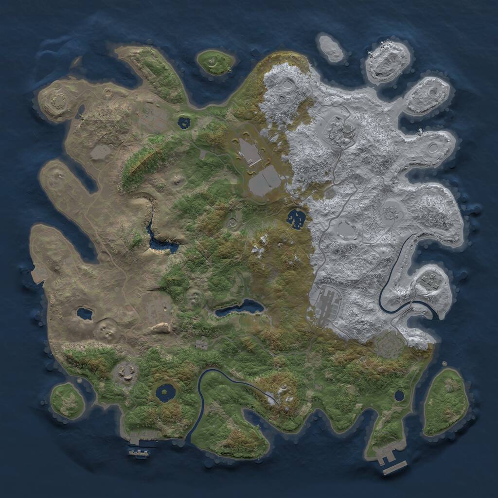 Rust Map: Procedural Map, Size: 4000, Seed: 20250327, 15 Monuments