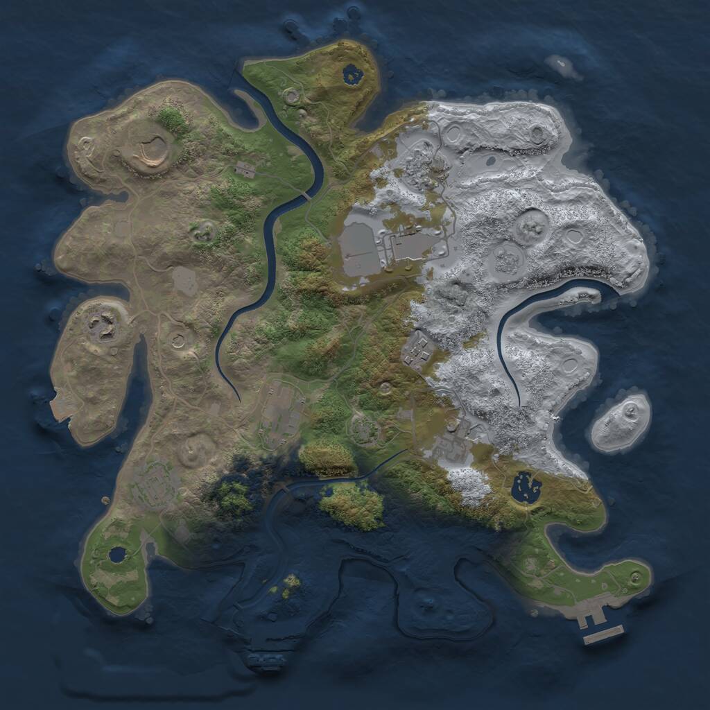 Rust Map: Procedural Map, Size: 3500, Seed: 395839522, 15 Monuments