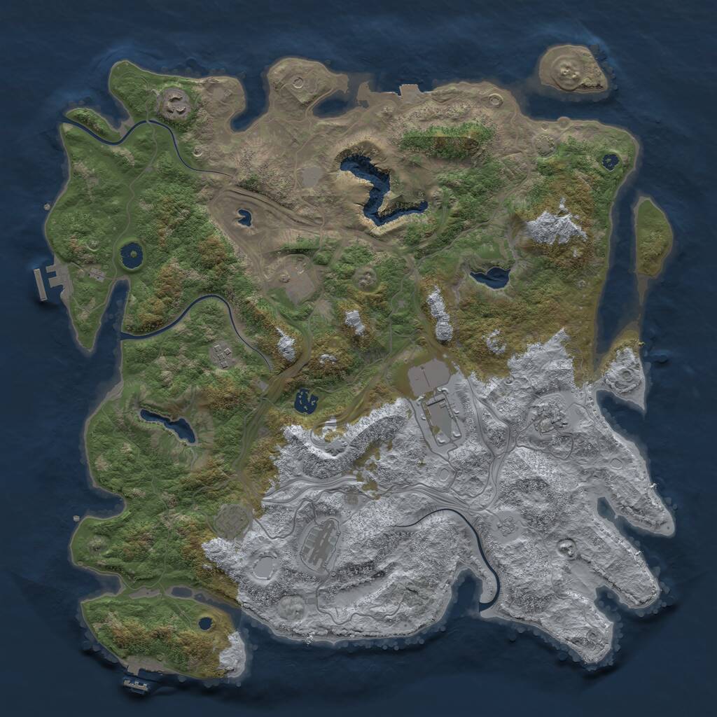 Rust Map: Procedural Map, Size: 4500, Seed: 1988677596, 14 Monuments