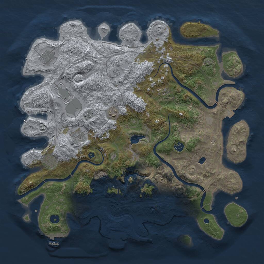 Rust Map: Procedural Map, Size: 4250, Seed: 770392777, 14 Monuments