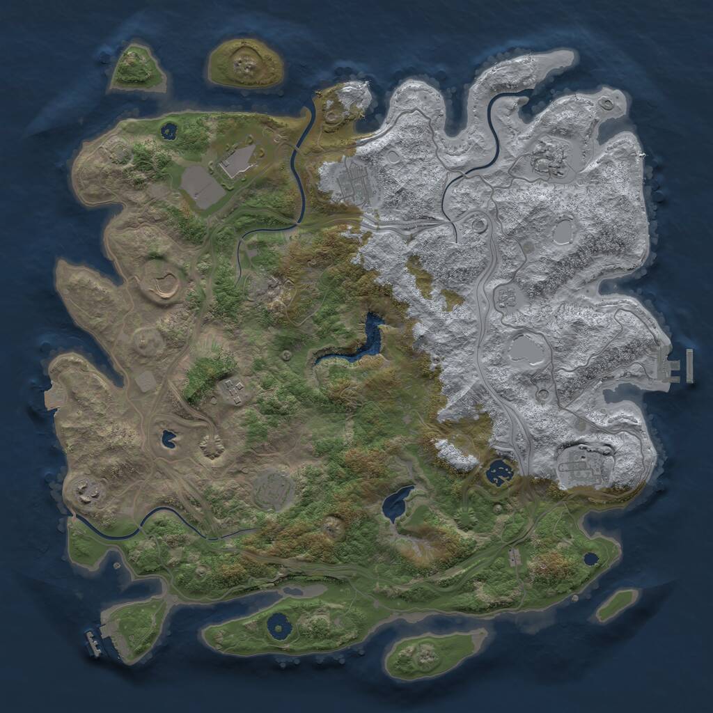 Rust Map: Procedural Map, Size: 4250, Seed: 1214595466, 15 Monuments