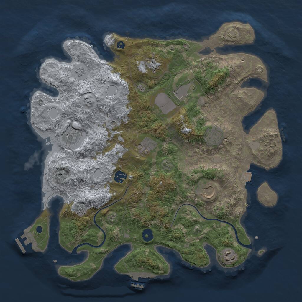 Rust Map: Procedural Map, Size: 3750, Seed: 953526312, 15 Monuments