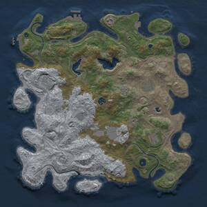 Thumbnail Rust Map: Procedural Map, Size: 4250, Seed: 13826, 15 Monuments