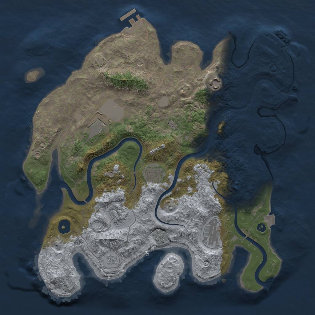 Rust Map: Procedural Map, Size: 3512, Seed: 7228087, 12 Monuments