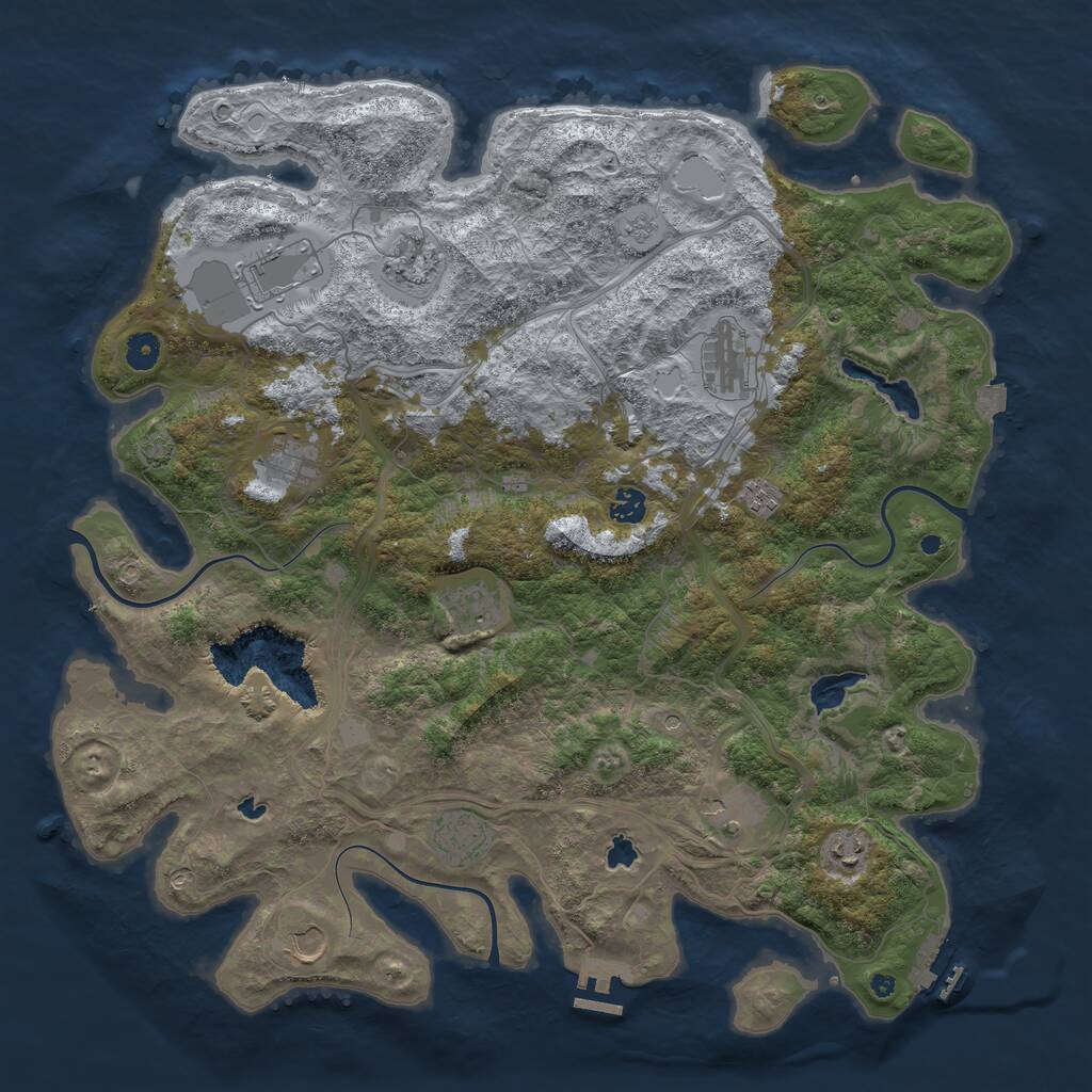 Rust Map: Procedural Map, Size: 4500, Seed: 519771172, 17 Monuments