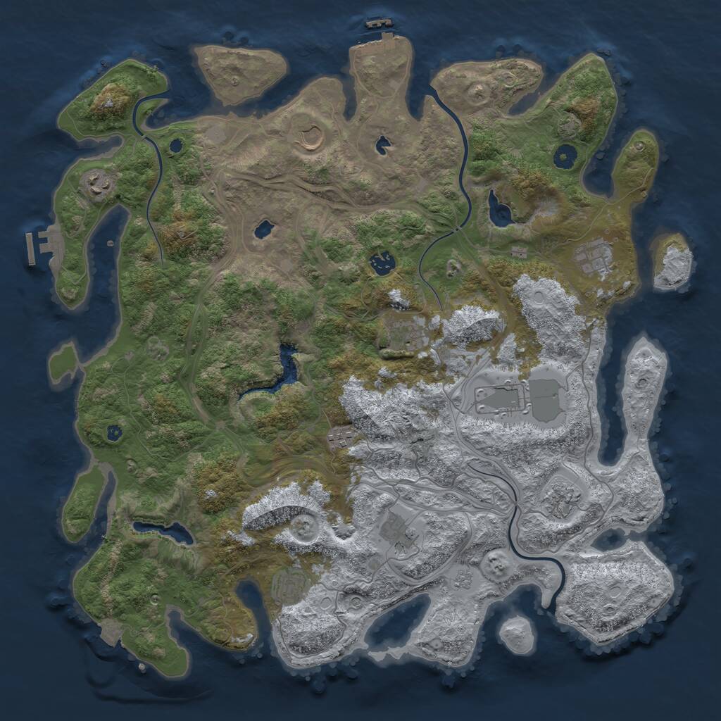 Rust Map: Procedural Map, Size: 4500, Seed: 2016265332, 16 Monuments