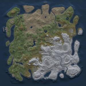 Thumbnail Rust Map: Procedural Map, Size: 4500, Seed: 2016265332, 16 Monuments