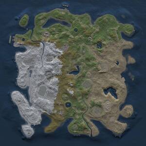 Thumbnail Rust Map: Procedural Map, Size: 4000, Seed: 1928800231, 16 Monuments
