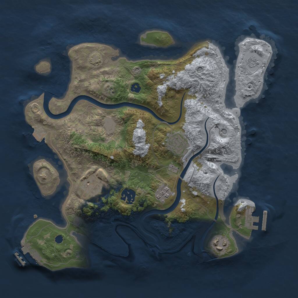 Rust Map: Procedural Map, Size: 3000, Seed: 237129647, 11 Monuments