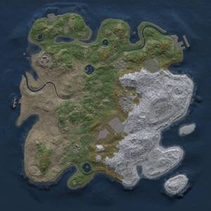 Thumbnail Rust Map: Procedural Map, Size: 3500, Seed: 629702, 13 Monuments
