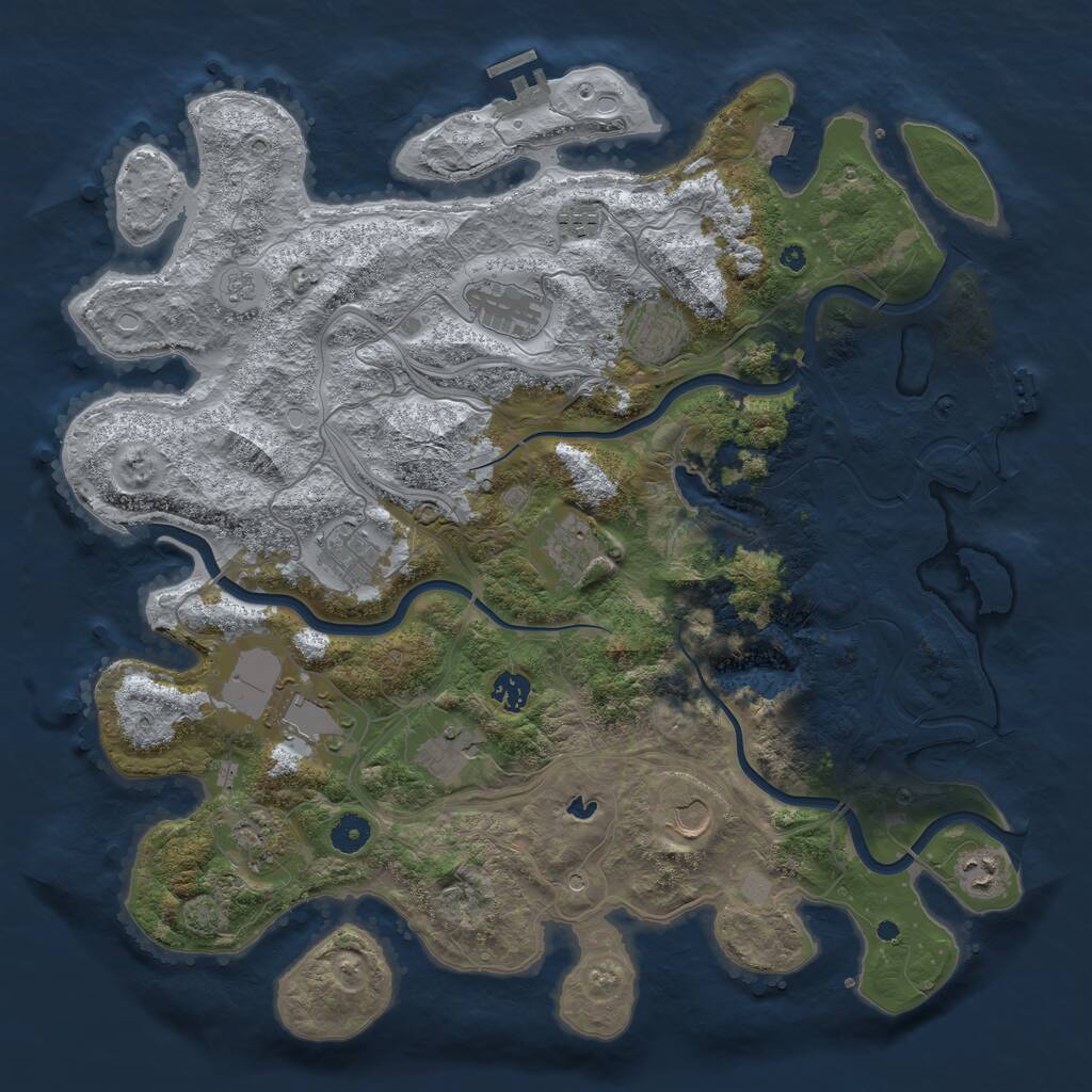 Rust Map: Procedural Map, Size: 4250, Seed: 1265861151, 17 Monuments