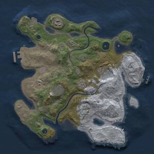 Thumbnail Rust Map: Procedural Map, Size: 3000, Seed: 554234259, 11 Monuments