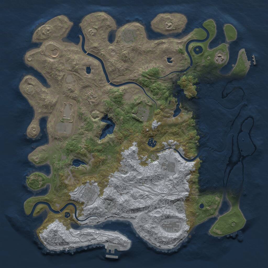 Rust Map: Procedural Map, Size: 4500, Seed: 652490501, 17 Monuments