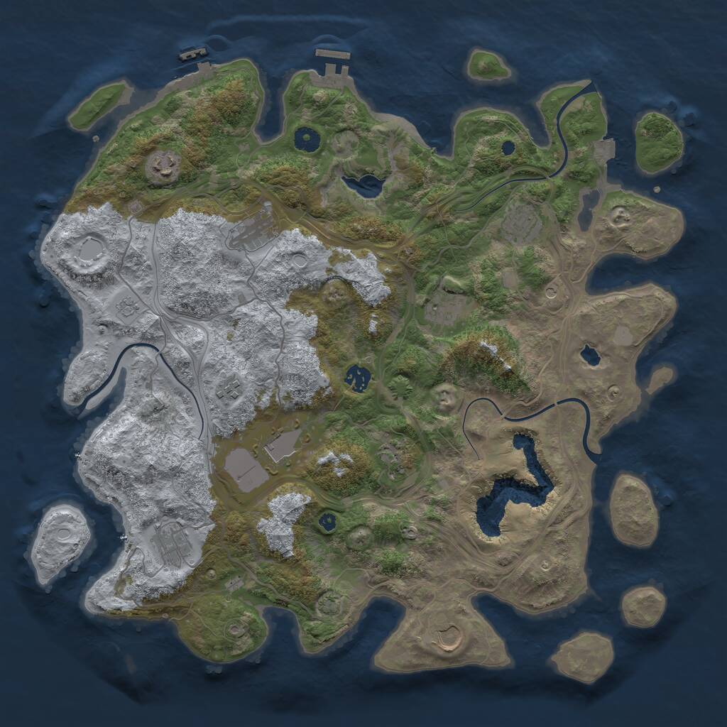 Rust Map: Procedural Map, Size: 4250, Seed: 1457835507, 16 Monuments