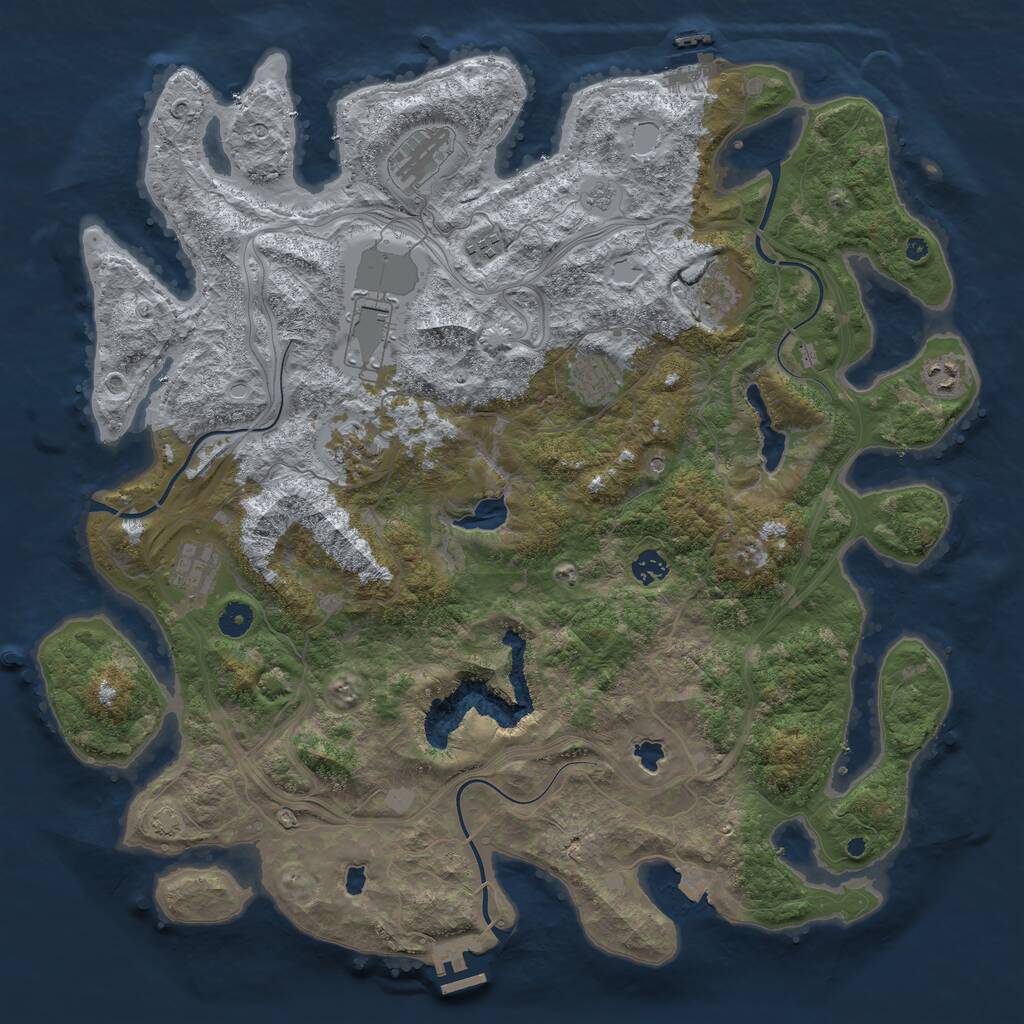 Rust Map: Procedural Map, Size: 4500, Seed: 8143, 15 Monuments