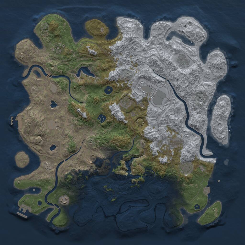 Rust Map: Procedural Map, Size: 4500, Seed: 295434, 17 Monuments