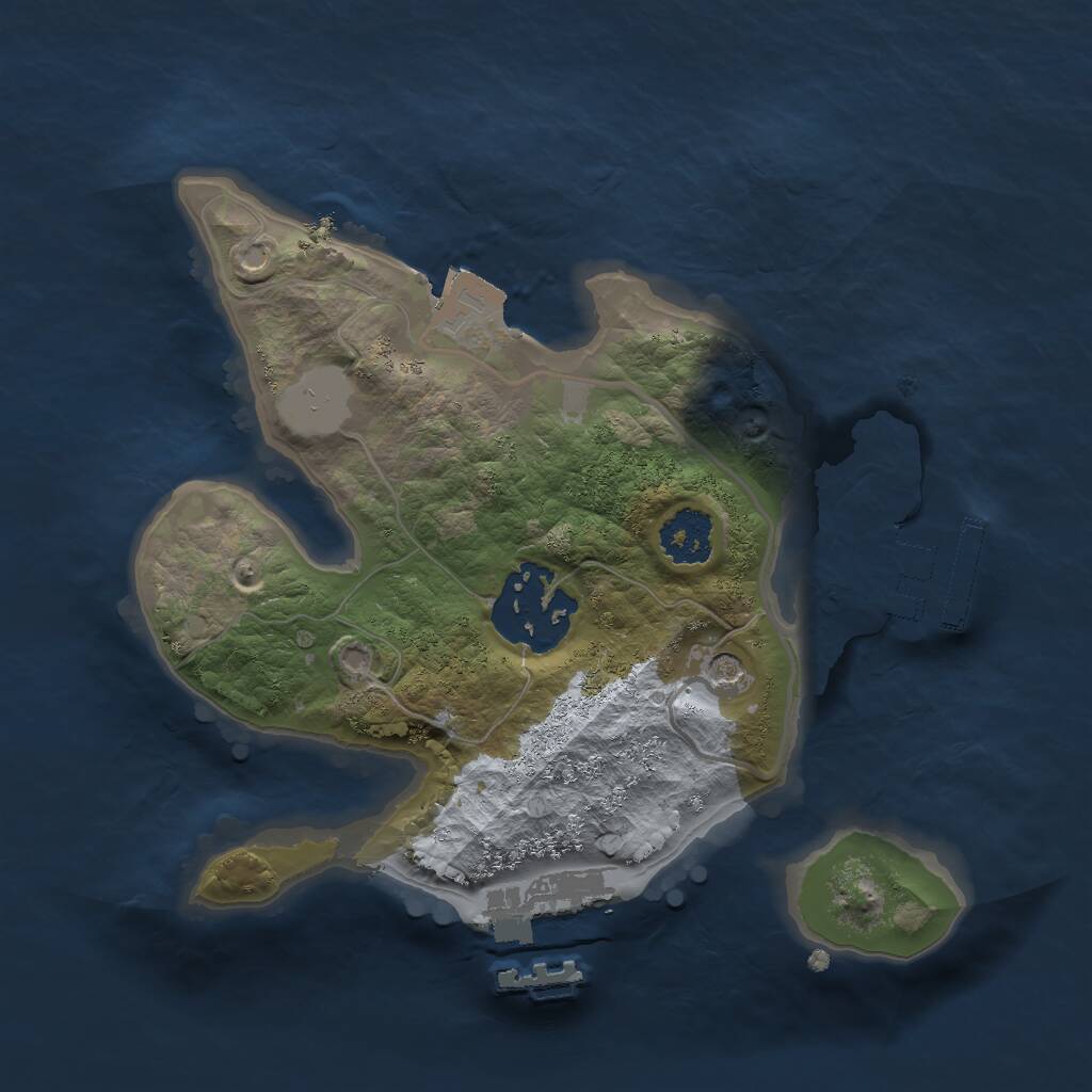 Rust Map: Procedural Map, Size: 2000, Seed: 1241241525, 5 Monuments