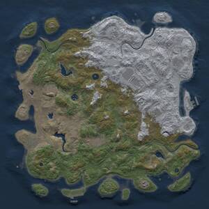 Thumbnail Rust Map: Procedural Map, Size: 4800, Seed: 1201222877, 16 Monuments