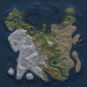 Thumbnail Rust Map: Procedural Map, Size: 3500, Seed: 97437965, 15 Monuments