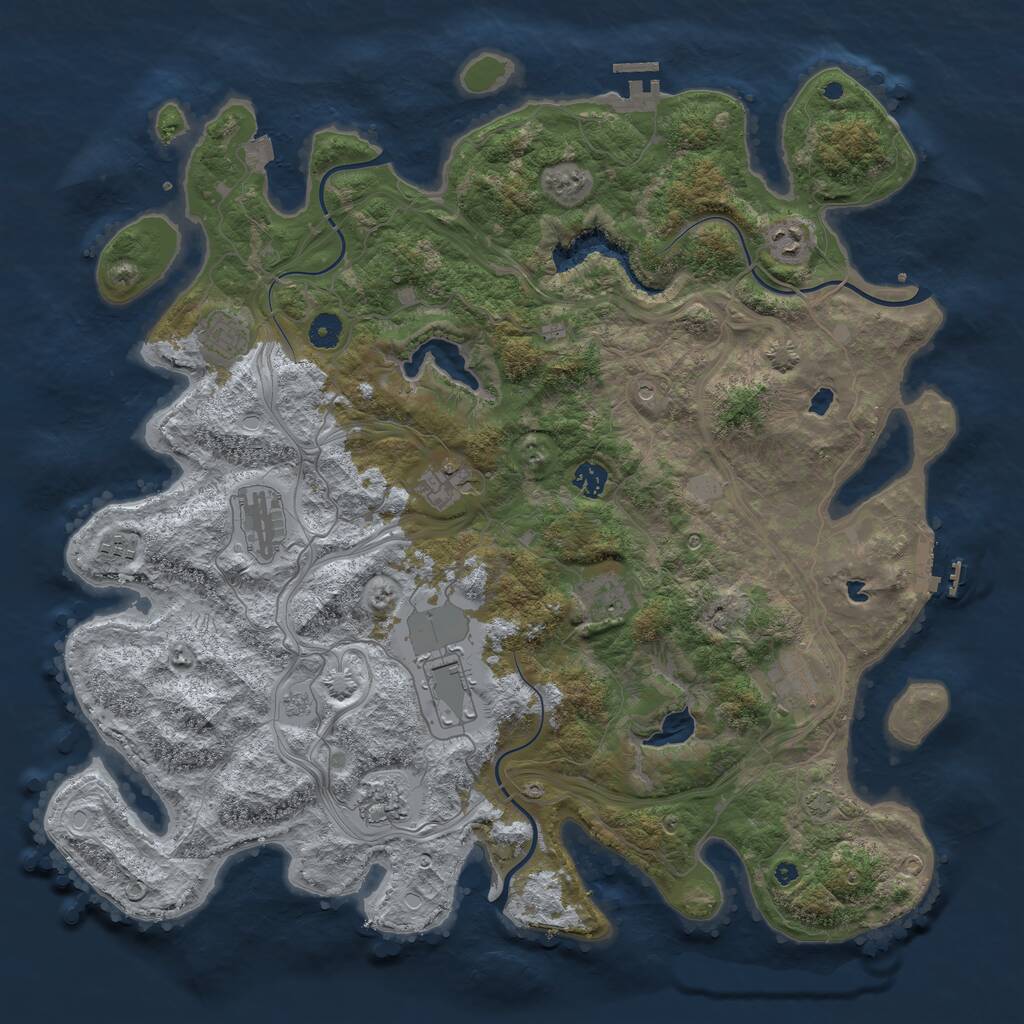 Rust Map: Procedural Map, Size: 4500, Seed: 1717095178, 16 Monuments