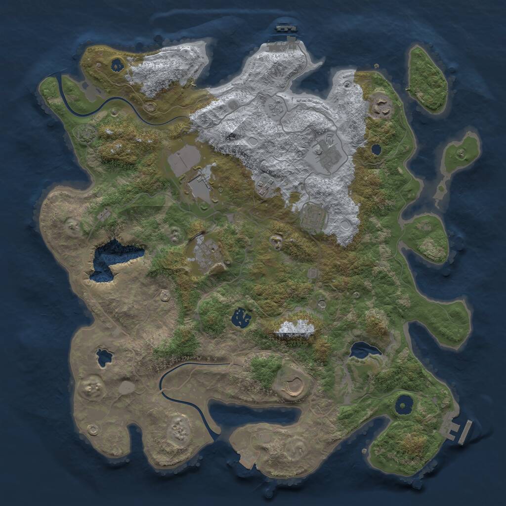 Rust Map: Procedural Map, Size: 4000, Seed: 50090000, 14 Monuments