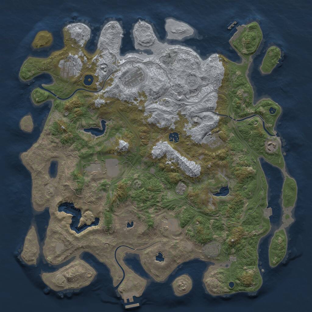 Rust Map: Procedural Map, Size: 4500, Seed: 658964480, 15 Monuments