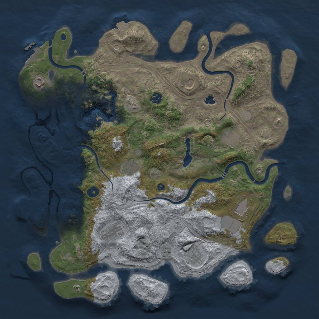 Rust Map: Procedural Map, Size: 4250, Seed: 255361255, 15 Monuments