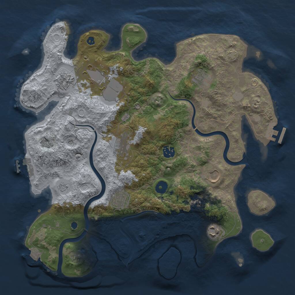 Rust Map: Procedural Map, Size: 3600, Seed: 783337983, 15 Monuments