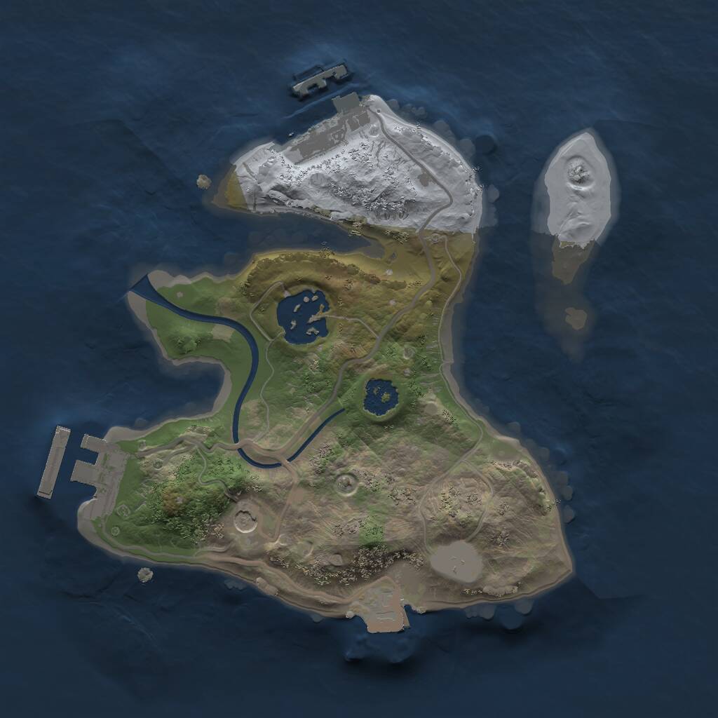 Rust Map: Procedural Map, Size: 2000, Seed: 26075463, 5 Monuments