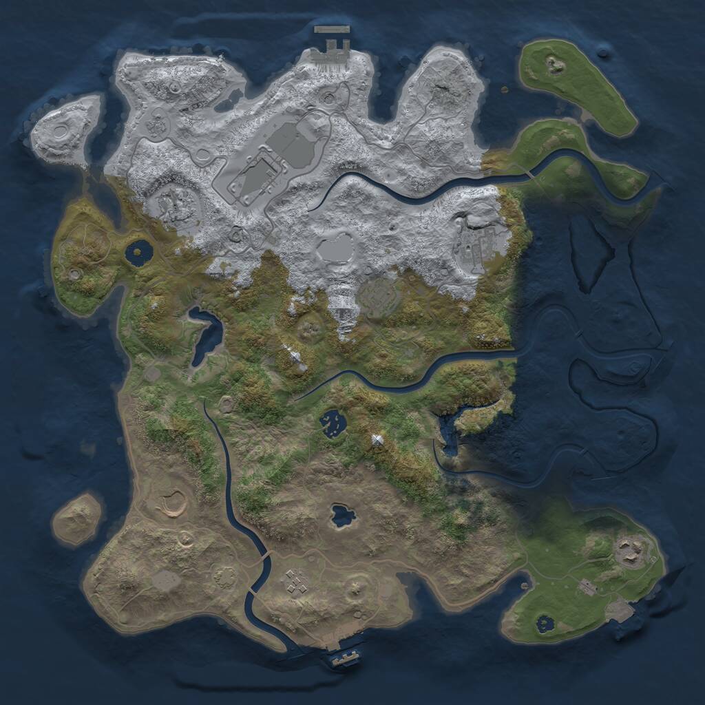 Rust Map: Procedural Map, Size: 4000, Seed: 1515952646, 14 Monuments