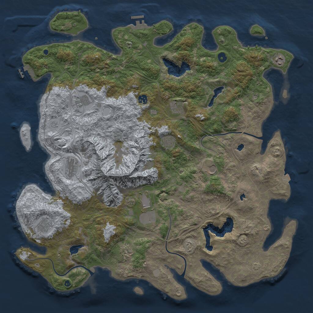 Rust Map: Procedural Map, Size: 5000, Seed: 251124, 17 Monuments