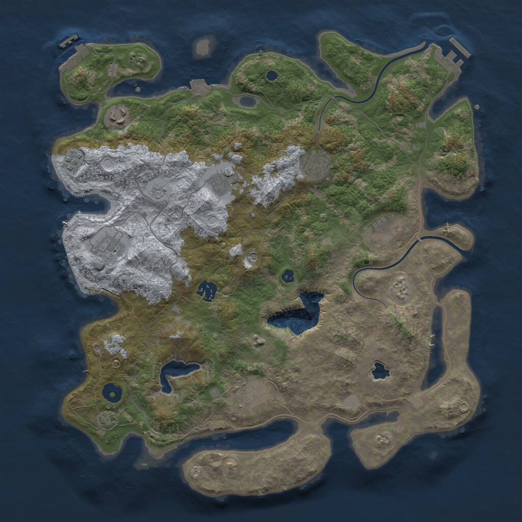 Rust Map: Procedural Map, Size: 4000, Seed: 1869576, 14 Monuments