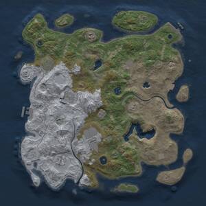 Thumbnail Rust Map: Procedural Map, Size: 4000, Seed: 2085090817, 14 Monuments