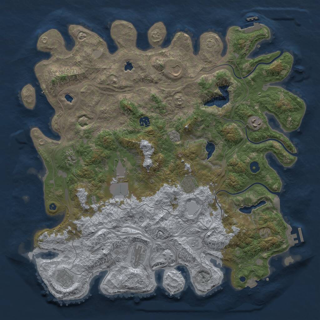 Rust Map: Procedural Map, Size: 4500, Seed: 422521292, 15 Monuments