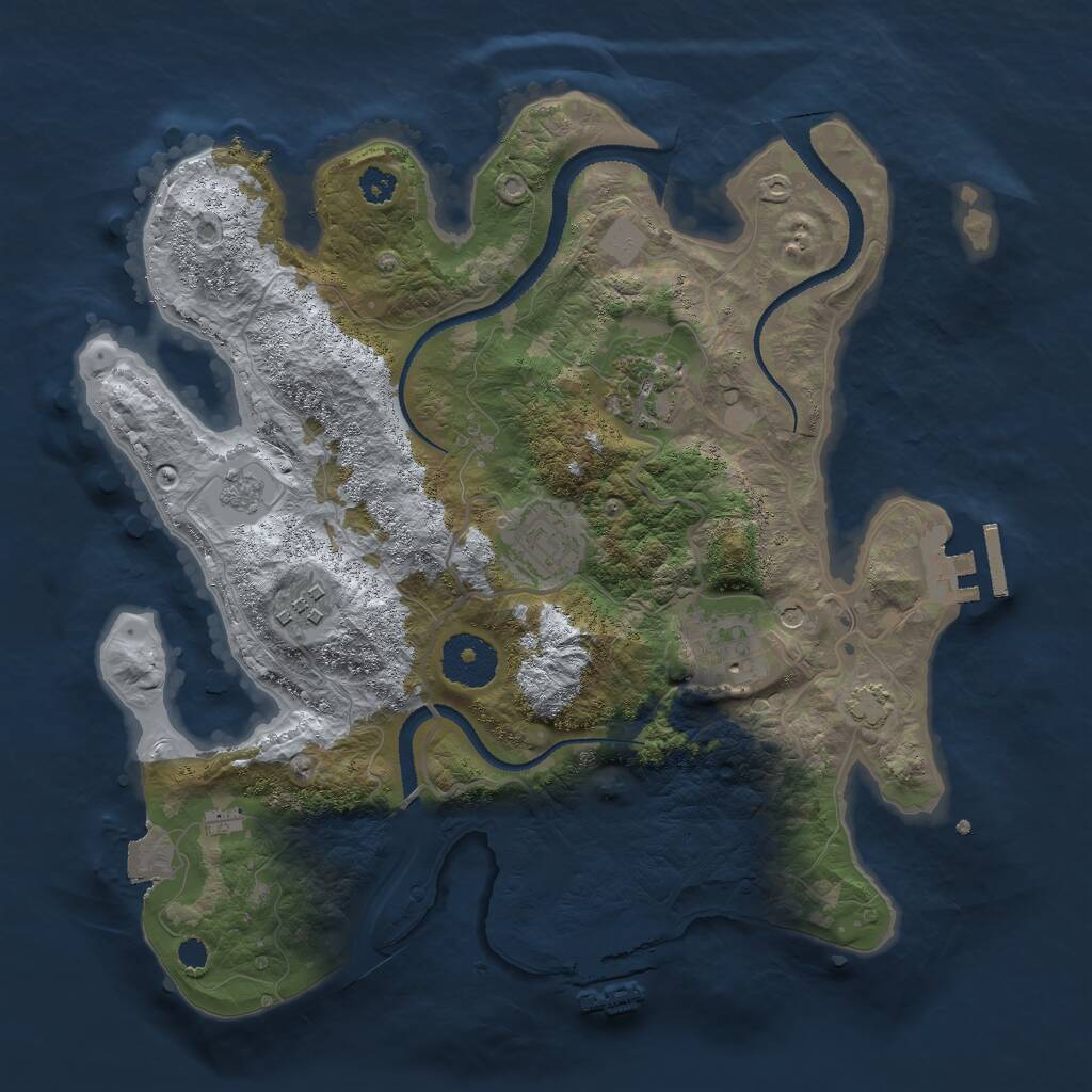 Rust Map: Procedural Map, Size: 3000, Seed: 1874461776, 10 Monuments