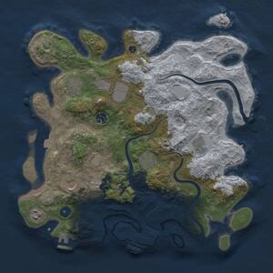 Thumbnail Rust Map: Procedural Map, Size: 3750, Seed: 590791883, 14 Monuments