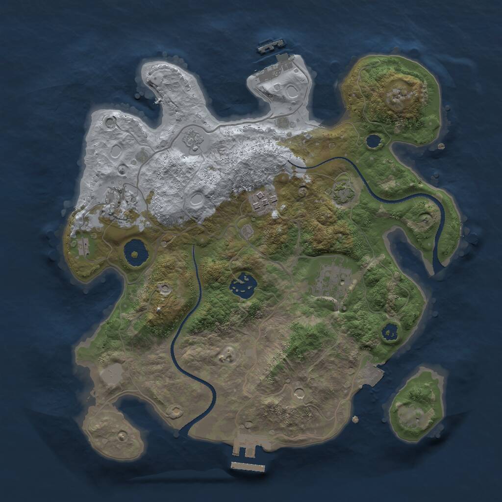 Rust Map: Procedural Map, Size: 3000, Seed: 953925087, 10 Monuments