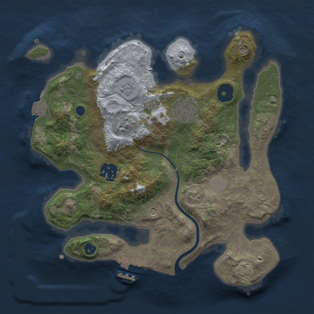 Rust Map: Procedural Map, Size: 2700, Seed: 162406628, 7 Monuments