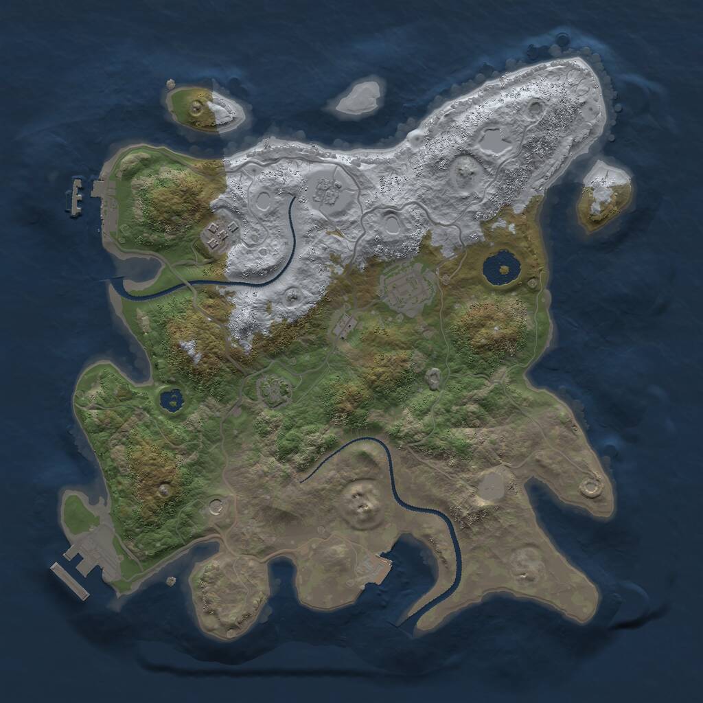 Rust Map: Procedural Map, Size: 3000, Seed: 656546, 8 Monuments