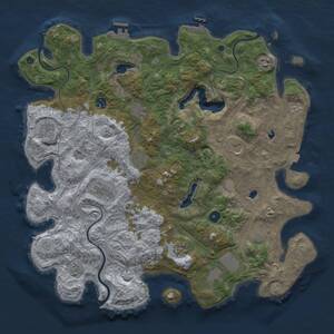 Thumbnail Rust Map: Procedural Map, Size: 4500, Seed: 1099791334, 17 Monuments