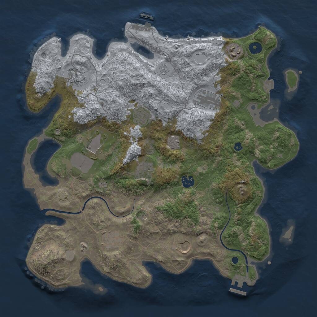 Rust Map: Procedural Map, Size: 3750, Seed: 109, 16 Monuments