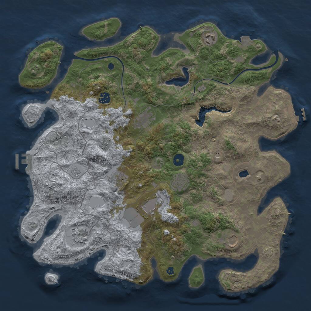 Rust Map: Procedural Map, Size: 4000, Seed: 123123111, 15 Monuments