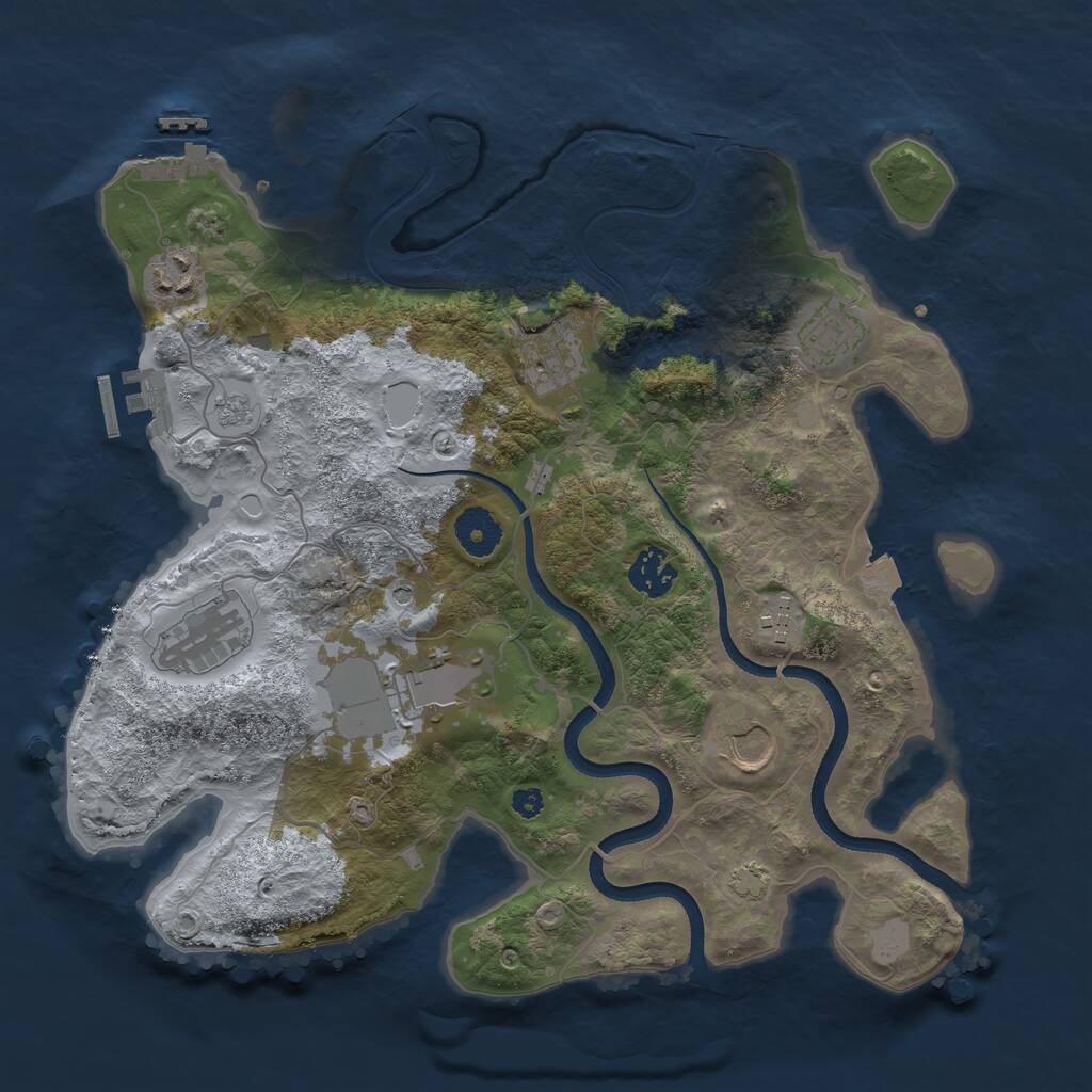 Rust Map: Procedural Map, Size: 3500, Seed: 1665344986, 14 Monuments