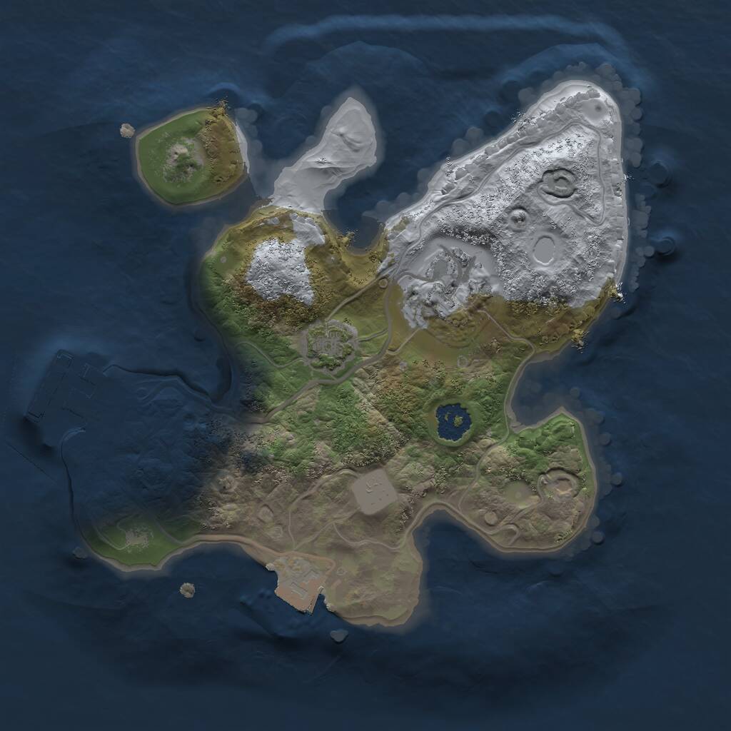 Rust Map: Procedural Map, Size: 2000, Seed: 129423426, 4 Monuments
