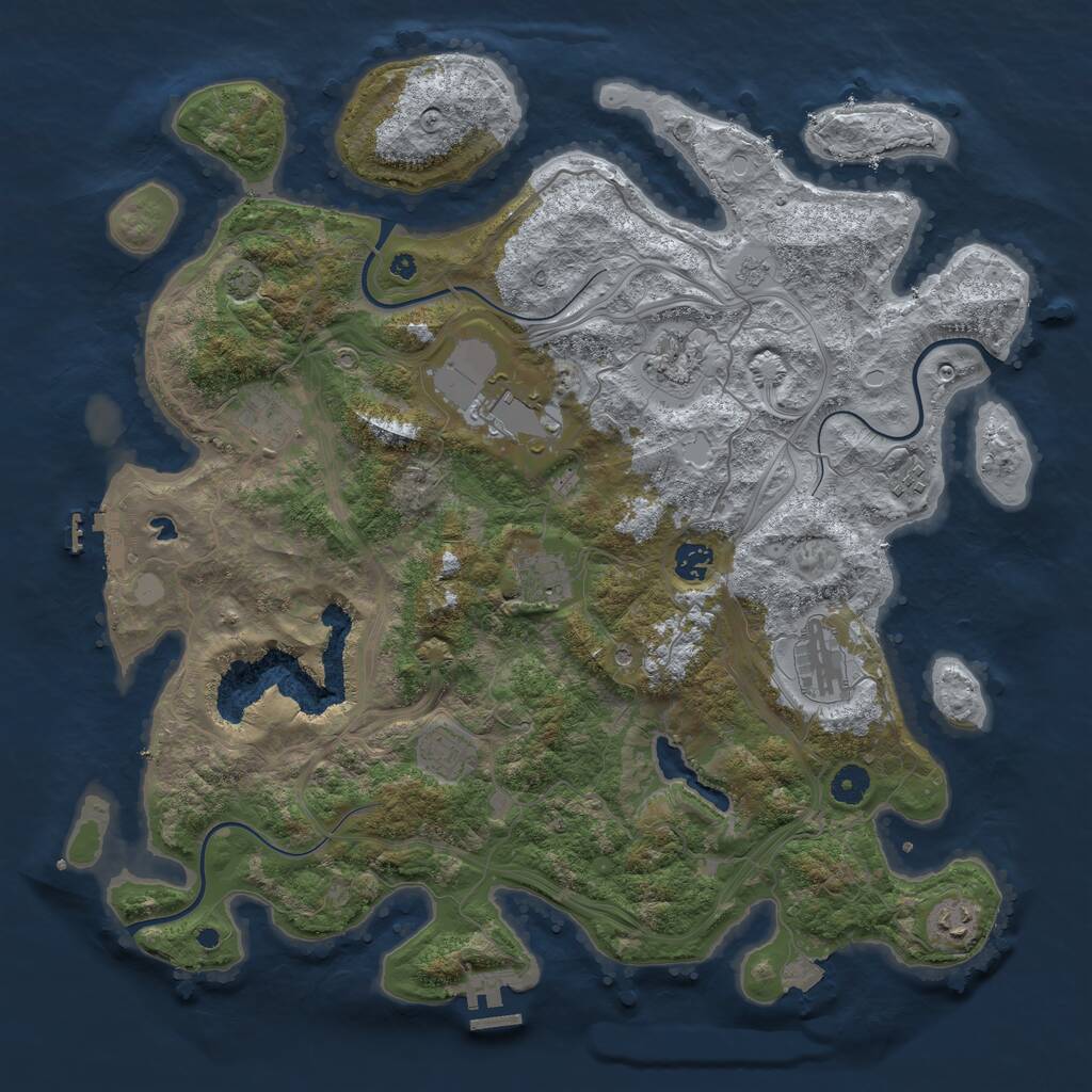 Rust Map: Procedural Map, Size: 4250, Seed: 257229139, 15 Monuments