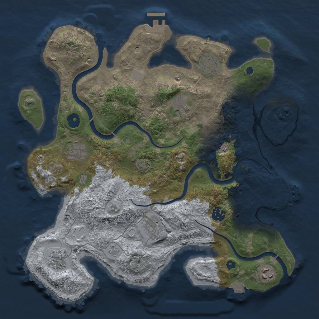 Rust Map: Procedural Map, Size: 3478, Seed: 2147483647, 14 Monuments