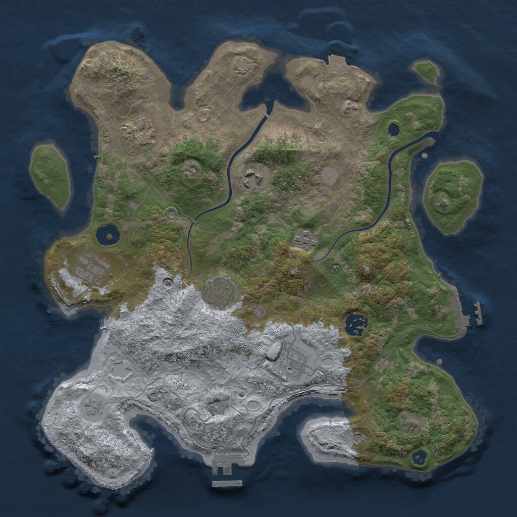 Rust Map: Procedural Map, Size: 3478, Seed: 2147483647, 13 Monuments