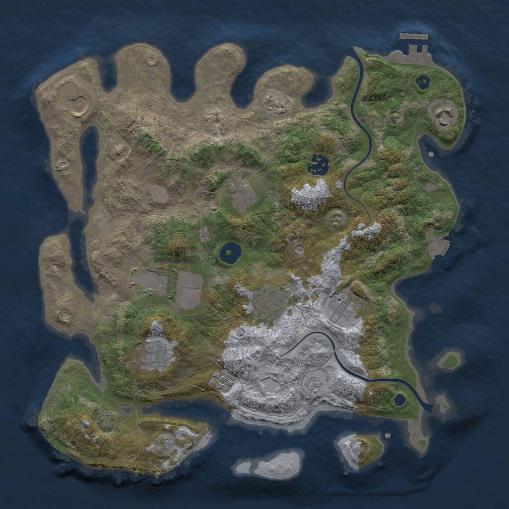 Rust Map: Procedural Map, Size: 3600, Seed: 20325, 14 Monuments