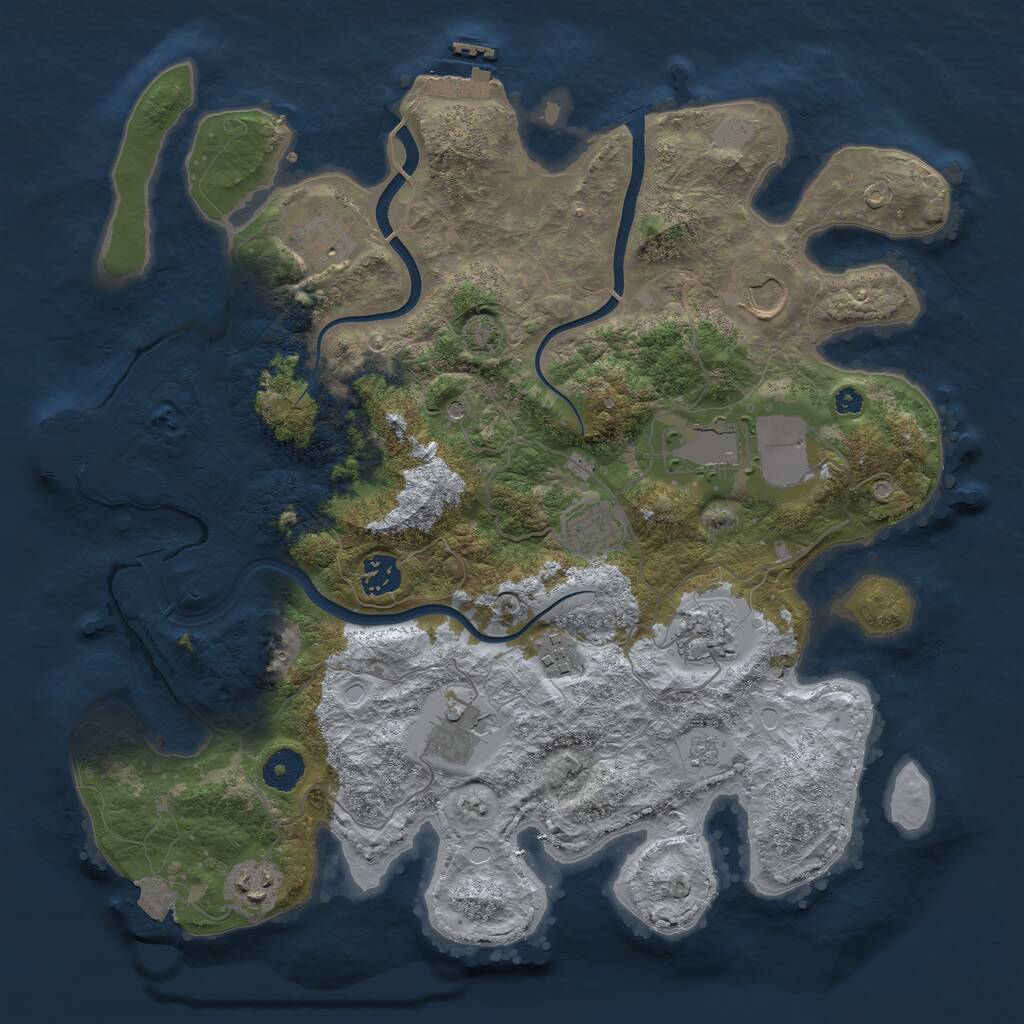 Rust Map: Procedural Map, Size: 3750, Seed: 324613069, 15 Monuments